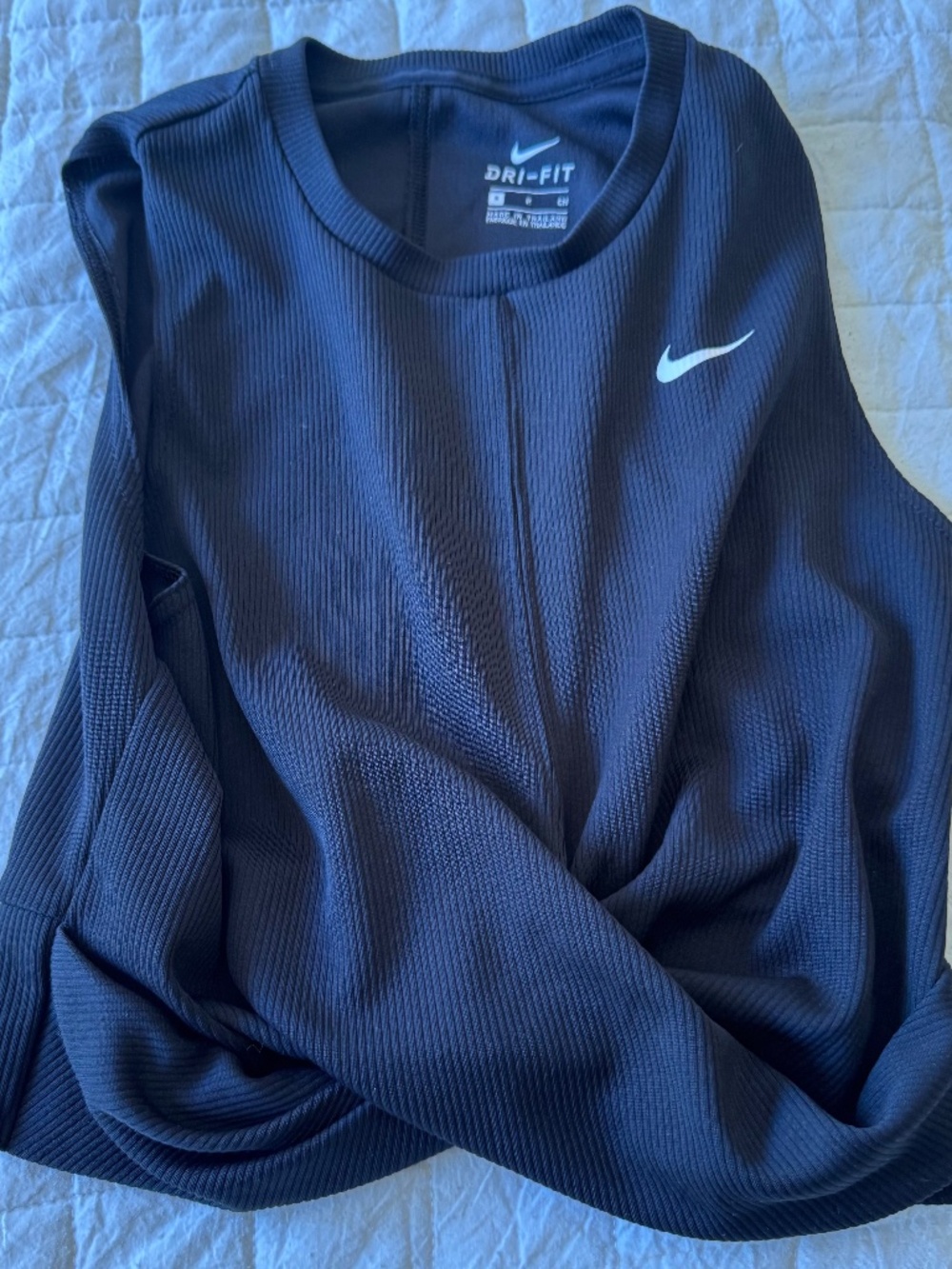 Nike Dri-FIT Ribbed Sleeveless Tank Top Black Size XS